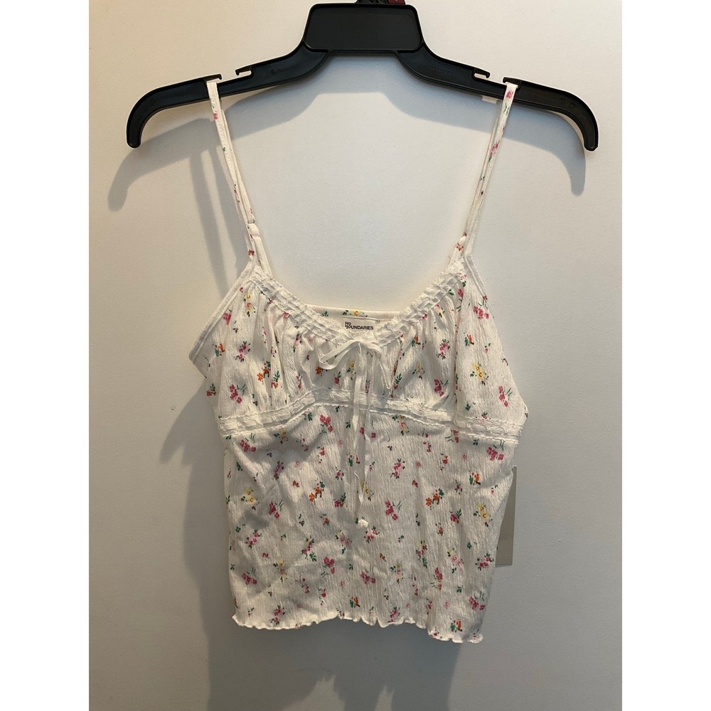 No Boundaries Lace Trim Cami, Women's S (4-6)